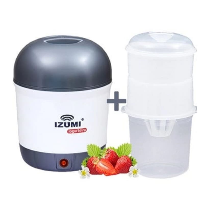 Iogurteira Elétrica Cinza + Dessorador Iogurte Grego Izumi