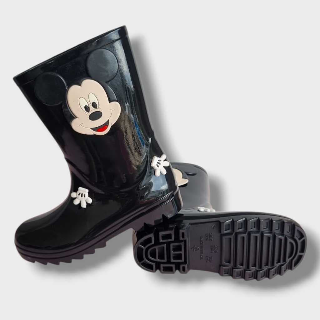 Galocha de Menino cano longo Bota de Chuva Impermeável bota Infantil Juvenil Mouse mão