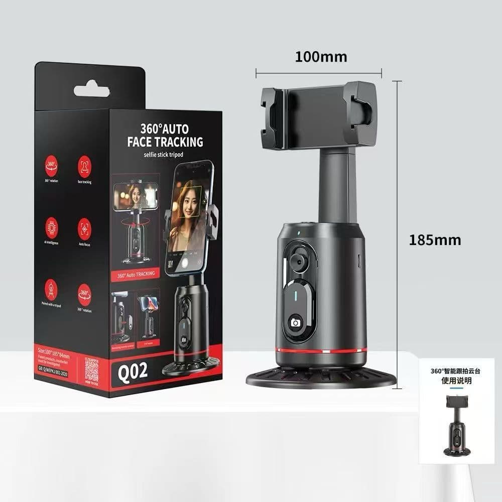 Selfie Stick Tripod 360° AutoFace Tracking,Pan-Tilt,controlador destacável para transmissão ao  vivo e selfie q02