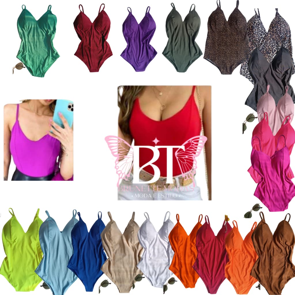 KIT BODY ALCINHA COM BOJO DECOTE V TENDÊNCIA VERÃO