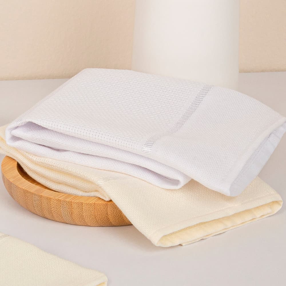 Kit 6 ou 12 Fraldinha de Boca Nicoli Bainha Pc Mabber 30cm x 40cm - Barra de Etamine Para Bordar Ponto Cruz