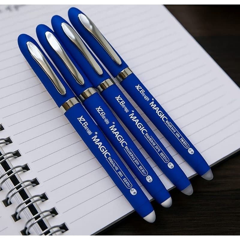 Caneta Apagável 0.8mm Azul ou Preta – 2, 5 ou 10 Unidades | Escrita Suave, Apaga Fácil, Ideal para Estudos!