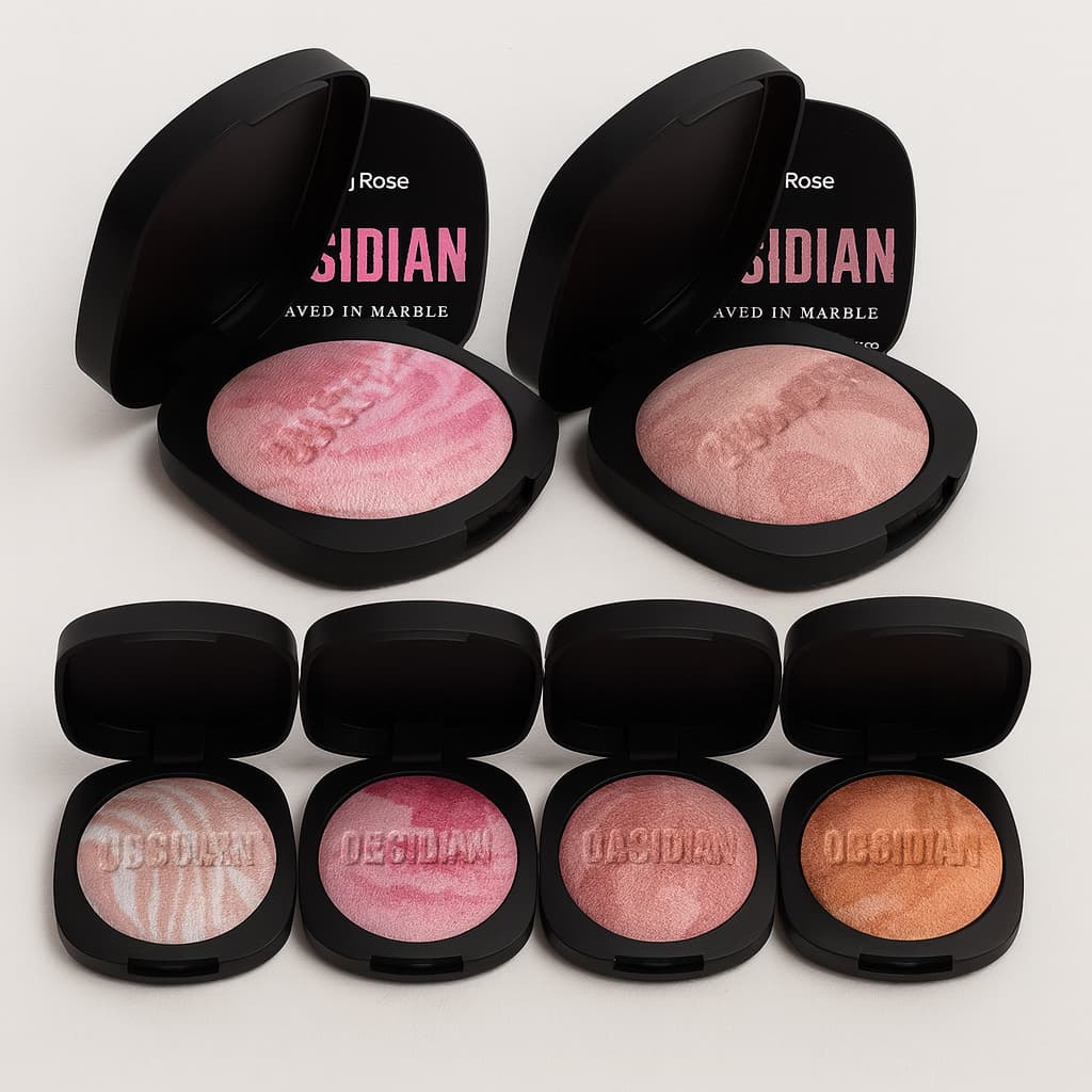 Marble Blush Carved Multifuncional Cintilante Coleção OBSIDIAN BY RUBY ROSE