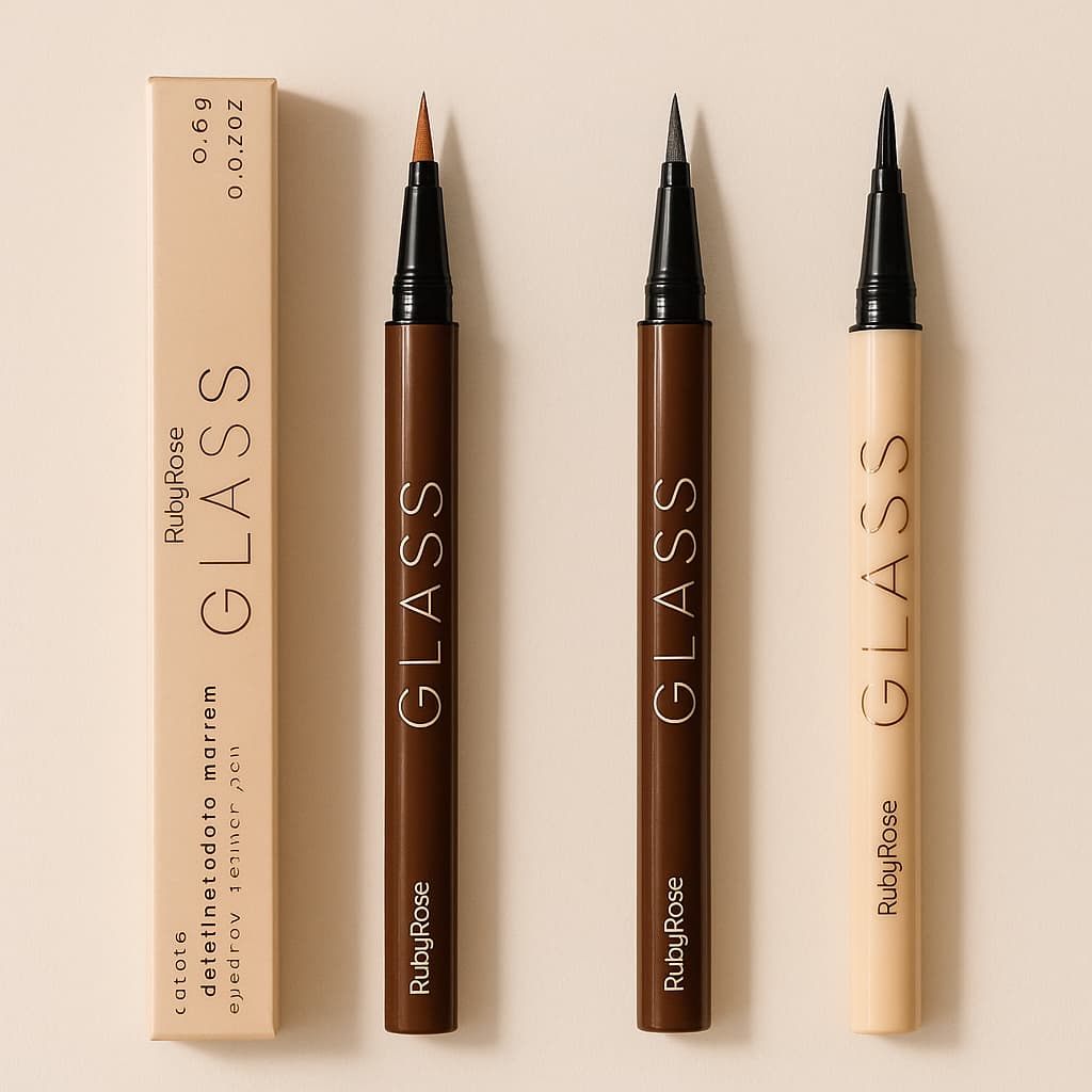 Caneta Delineadora Preta e Marrom GLASS by Ruby Rose - Escolha a Sua