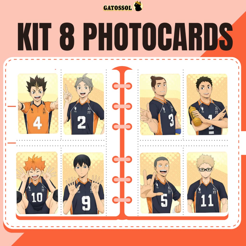 KIT 8 PC Mini fotos Haikyuu!! Karasuno Fanmade - Cards Haikyu