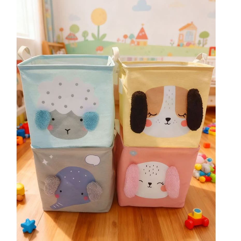 Cesto Dobrável Infantil Organizador Multiuso Animal