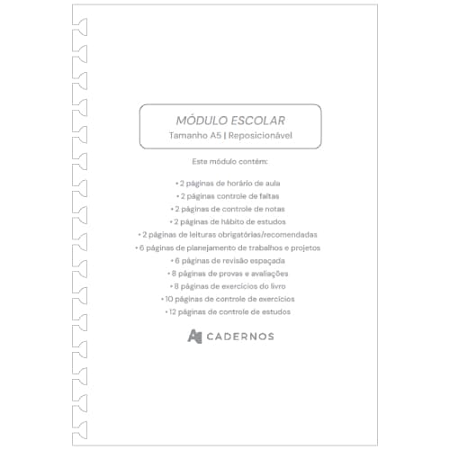 Refil Módulo Escolar C/ 30fls 90g/m² Tamanho A5