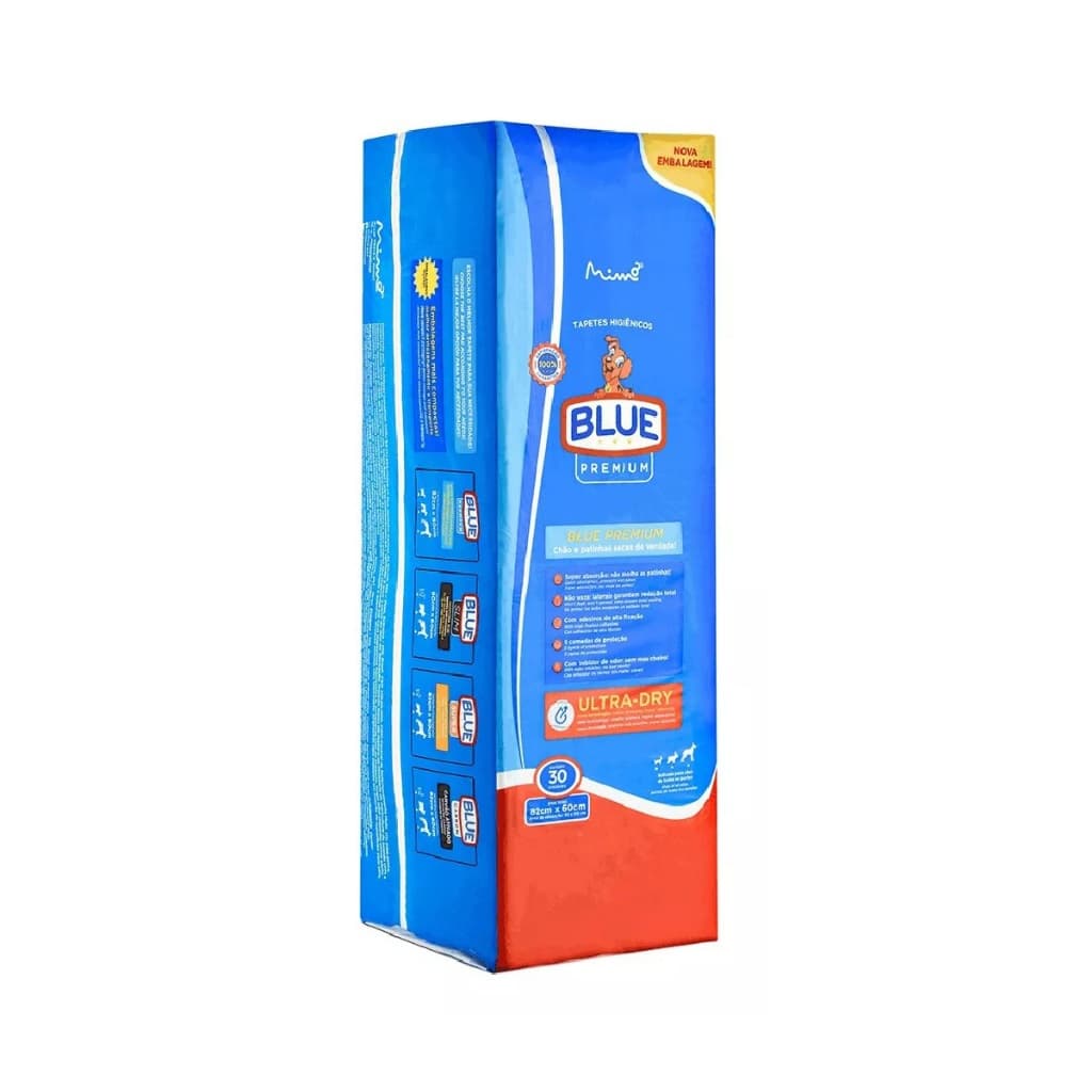 Tapete Higiênico Para Cães 82x60cm 30 Unidades Blue absorção Premium