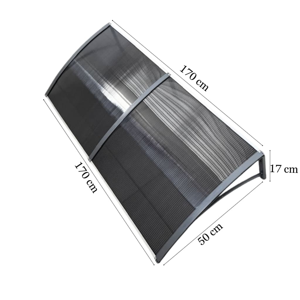 Toldo Policarbonato 170x50 cm  Alta Resistência, Proteção UV area externa portas e janelas