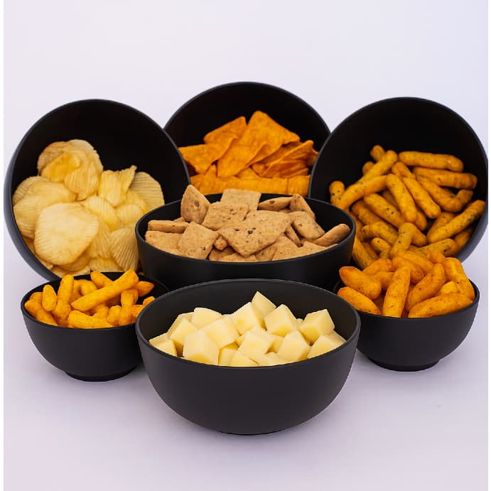 Kit 6 Cumbucas Bowl Plástico 1100 ML - Microondas Lava-Louças Reutilizável Petiscos