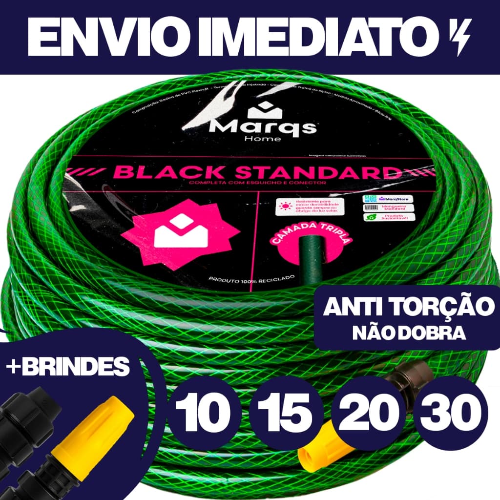 Mangueira De Jardim Reforçada Trançada Completa Limpeza Não Dobra Marqs Home