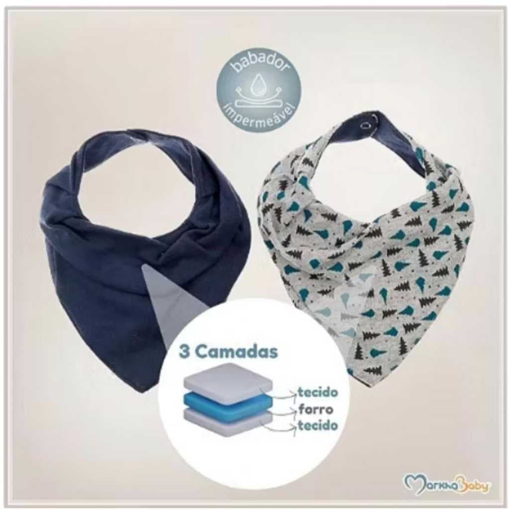 Kit 2 Babadores Bandana À prova d’água para Bebê – Algodão confortavel, Laváveis e Reutilizáveis