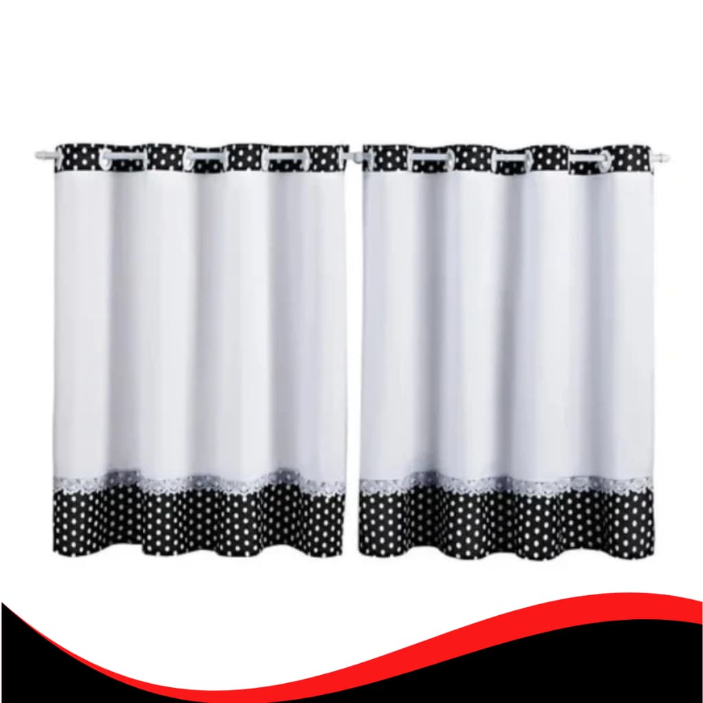 Cortina para Cozinha 2,80m x 1,20m Estampada – Ideal para Pia ou Janela | Secagem Rápida