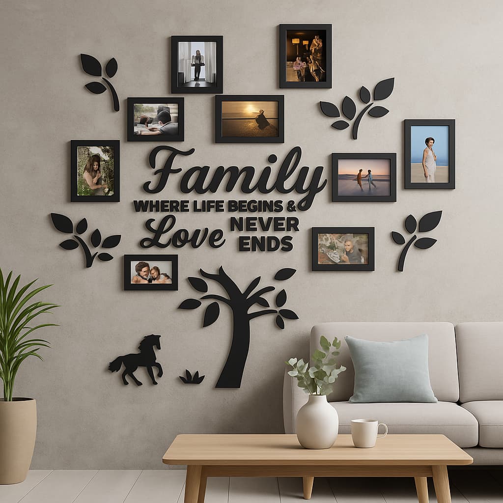 Quadro de Fotos Porta Retrato Família Decoração Sala