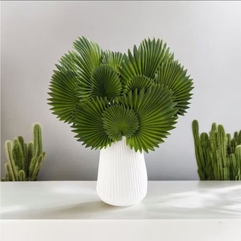 12 Folhas Artificial Palmeira Leque Complemento Para Arranjos