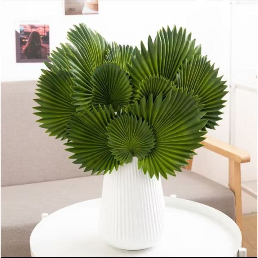 Kit 10 Peças Folhas Avulsa Palmeira Leque Complemento Para Arranjos Enfeite Decorativos