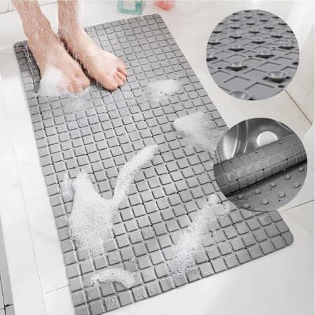 Tapete Antiderrapante para Banheiro Box com Ventosas Retangular 38,5x69cm Estilo Moderno