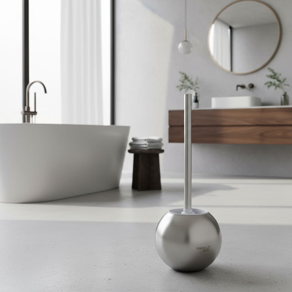 Escova Sanitária com Suporte em Inox Banheiro Fratelli Alta Resistência e Durabilidade