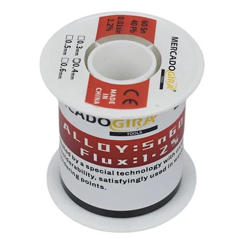 Solda Estanho Fio 40x60 (sn X Pb) C/ Fluxo 1.2% 150g