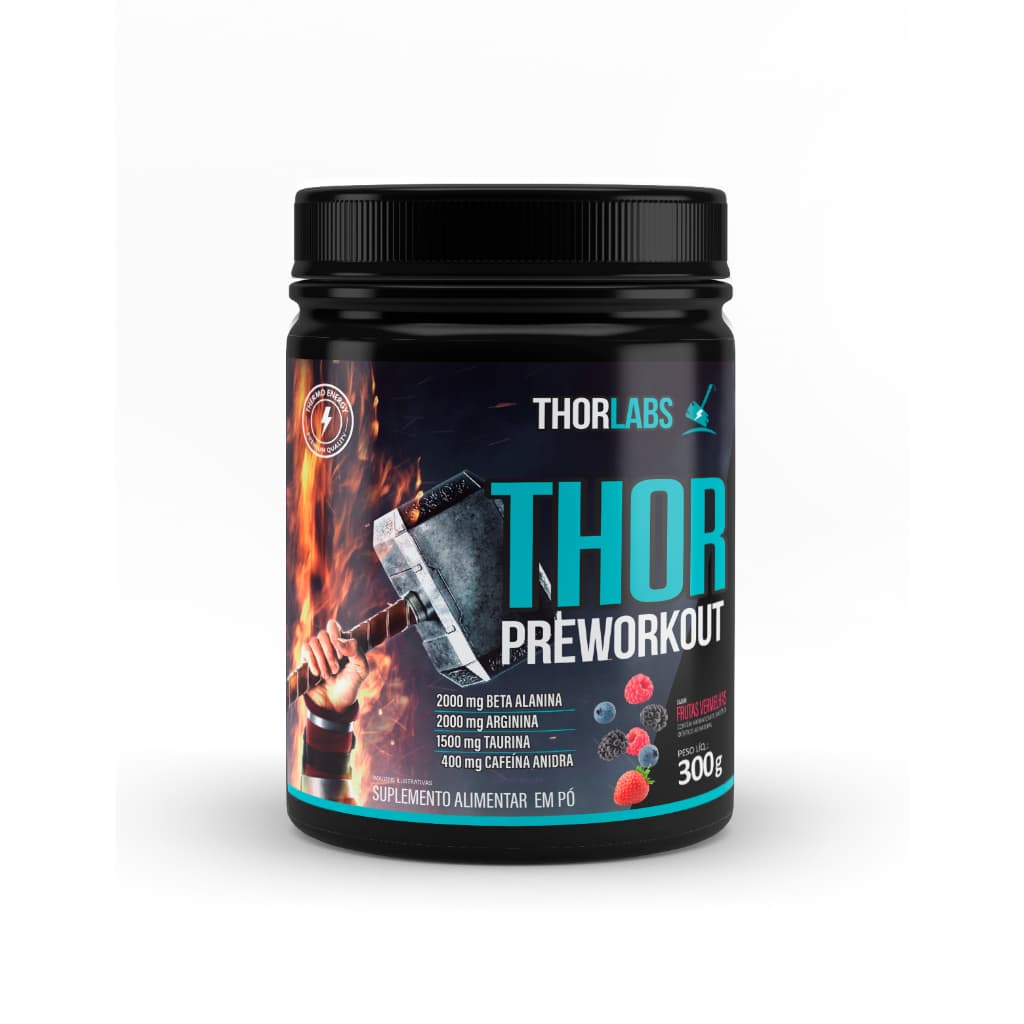 Pré Treino em Pó Thor 200mg de Cafeína Pote 300g - Thorlabs