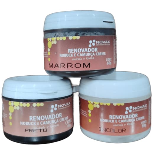 Creme Hidratante e Renovador para Couro, Camurça e Nobuck 60g – Sapato, Tênis, Bolsa – Novax