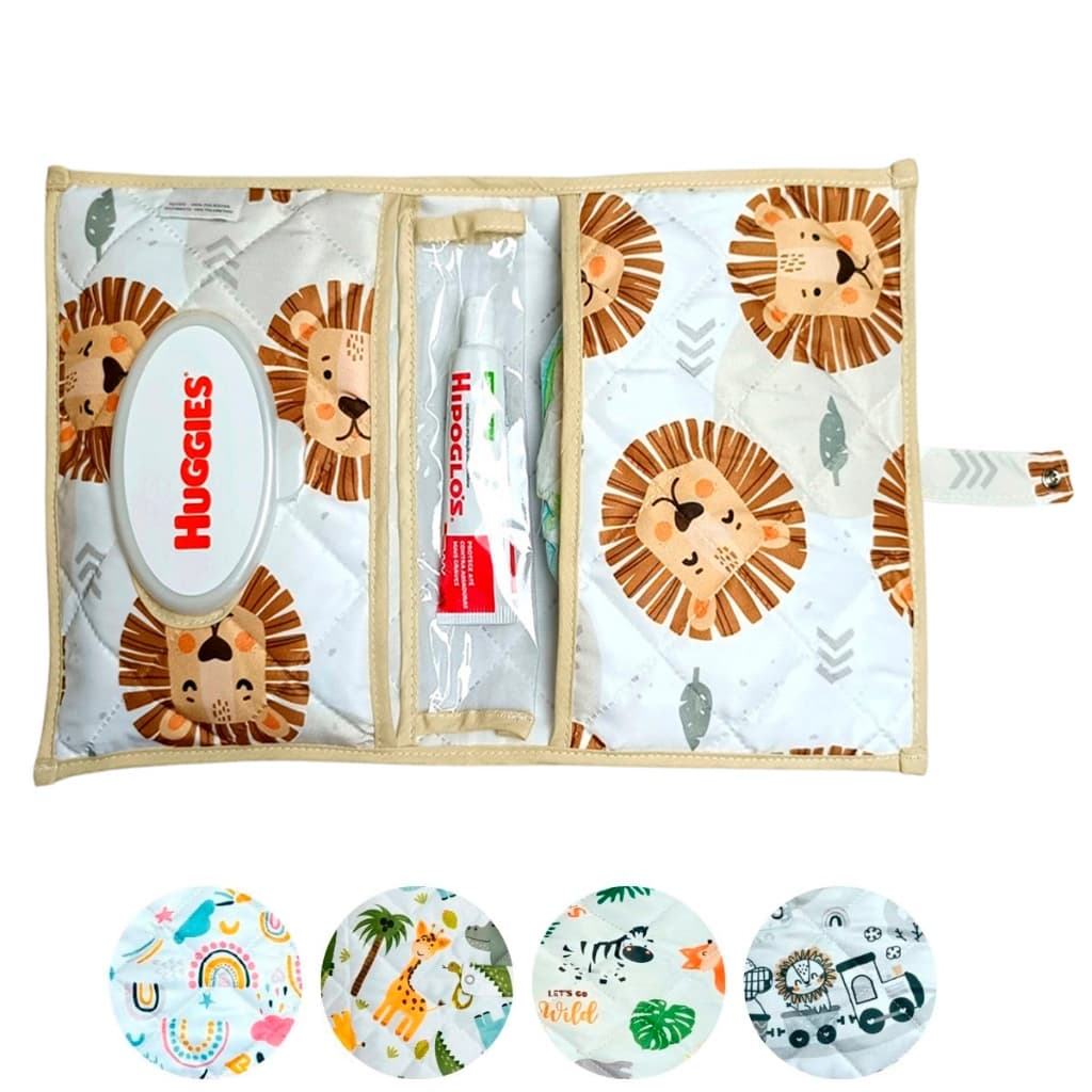 Porta Fraldas Lenço Umidecido Pomada Portátil Para Bebê Menina Menino