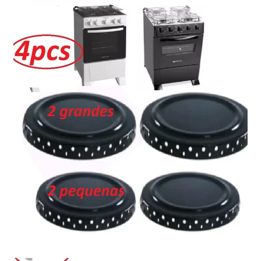 4 Espalhadores Boca Chama do Fogão Atlas/Coliseum/Ágata/Grécia/Coliseum/Mônaco Preto