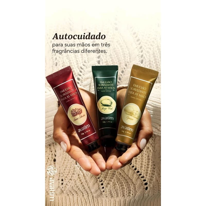 Emulsão Suavizante para Mãos Avatim 50g ✨ Amora Silvestre/Manga Verde/Cupuaçu- Hidratante para mãos