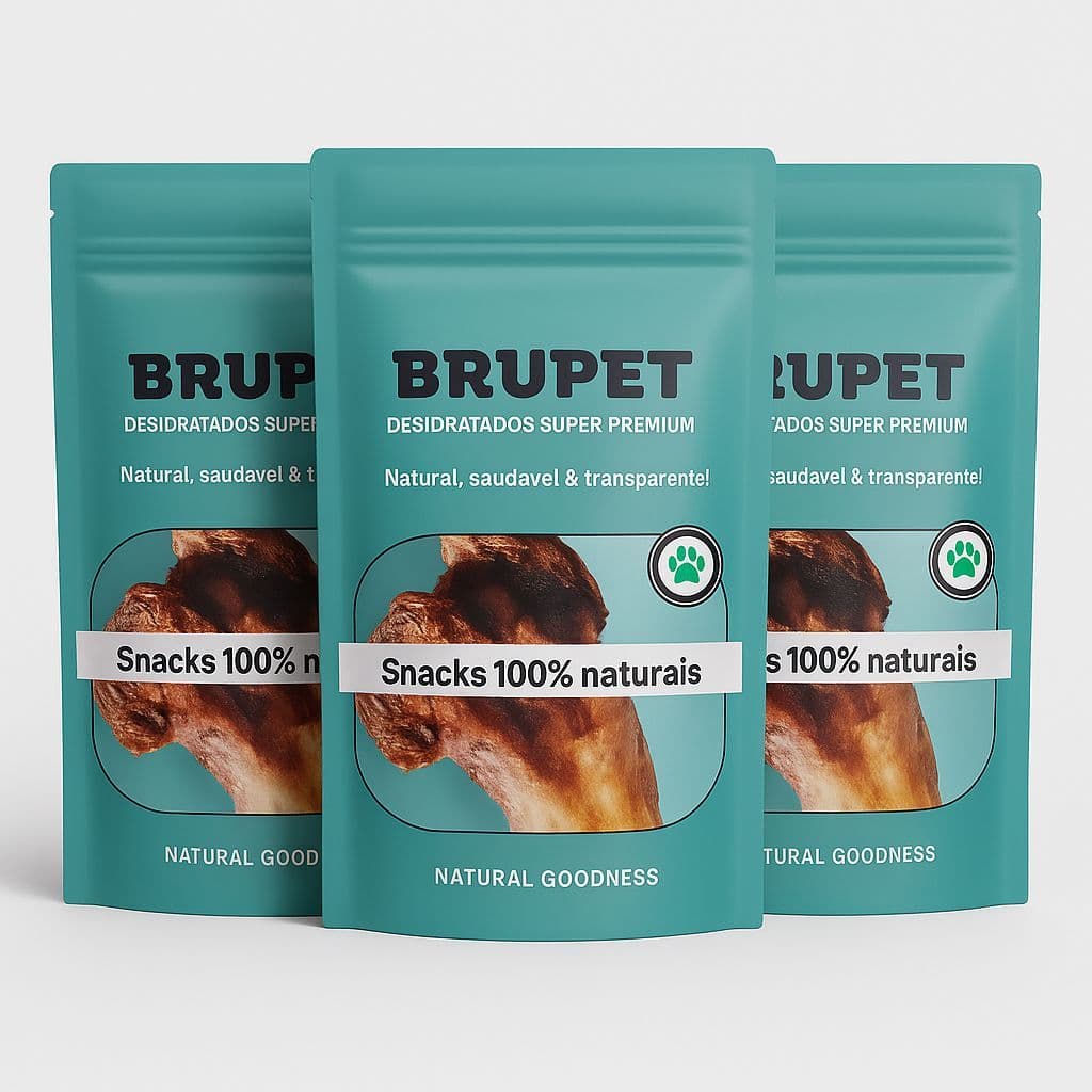 Kit com 3 Ossos Defumados Natural para Cães Brupet 100% Natural