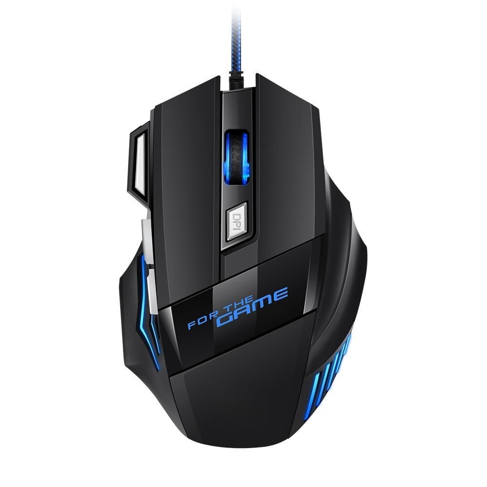 Mouse Gamer Jogos Laser 3600dpi Usb Com Fio Led 7 Botões Iluminado