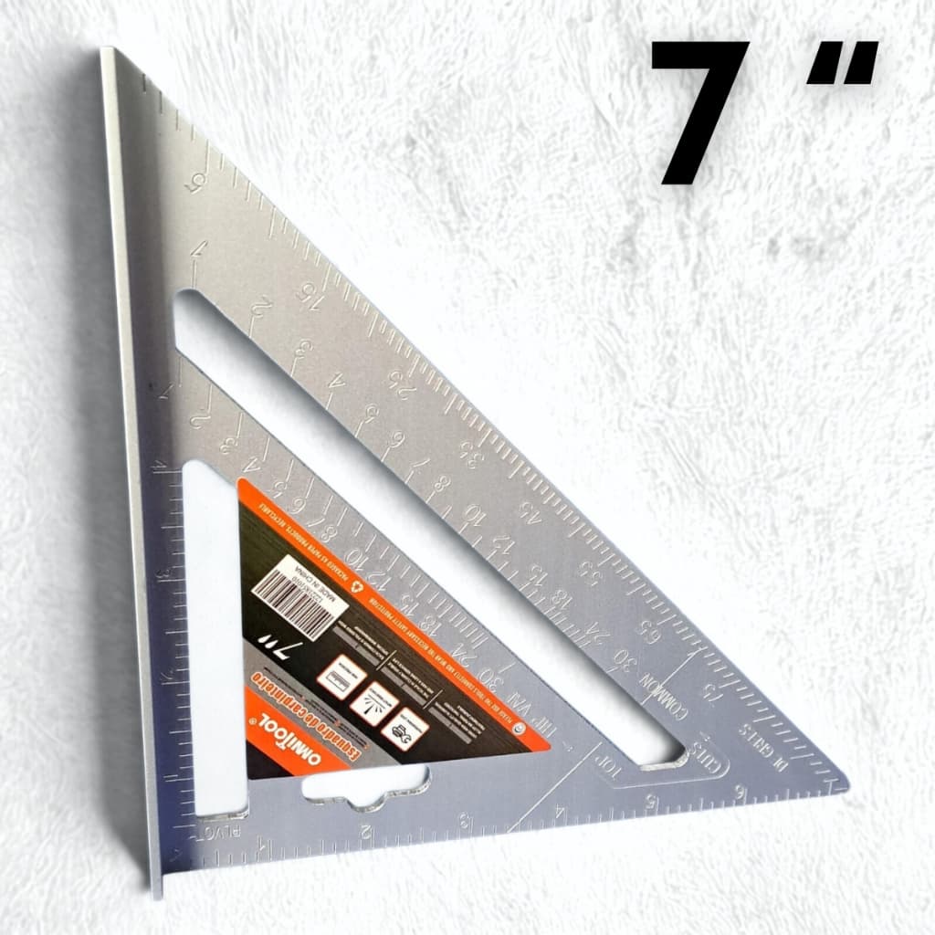 Esquadro de Alumínio 7" Precisão e Durabilidade Multifunção Carpintaria e Obras