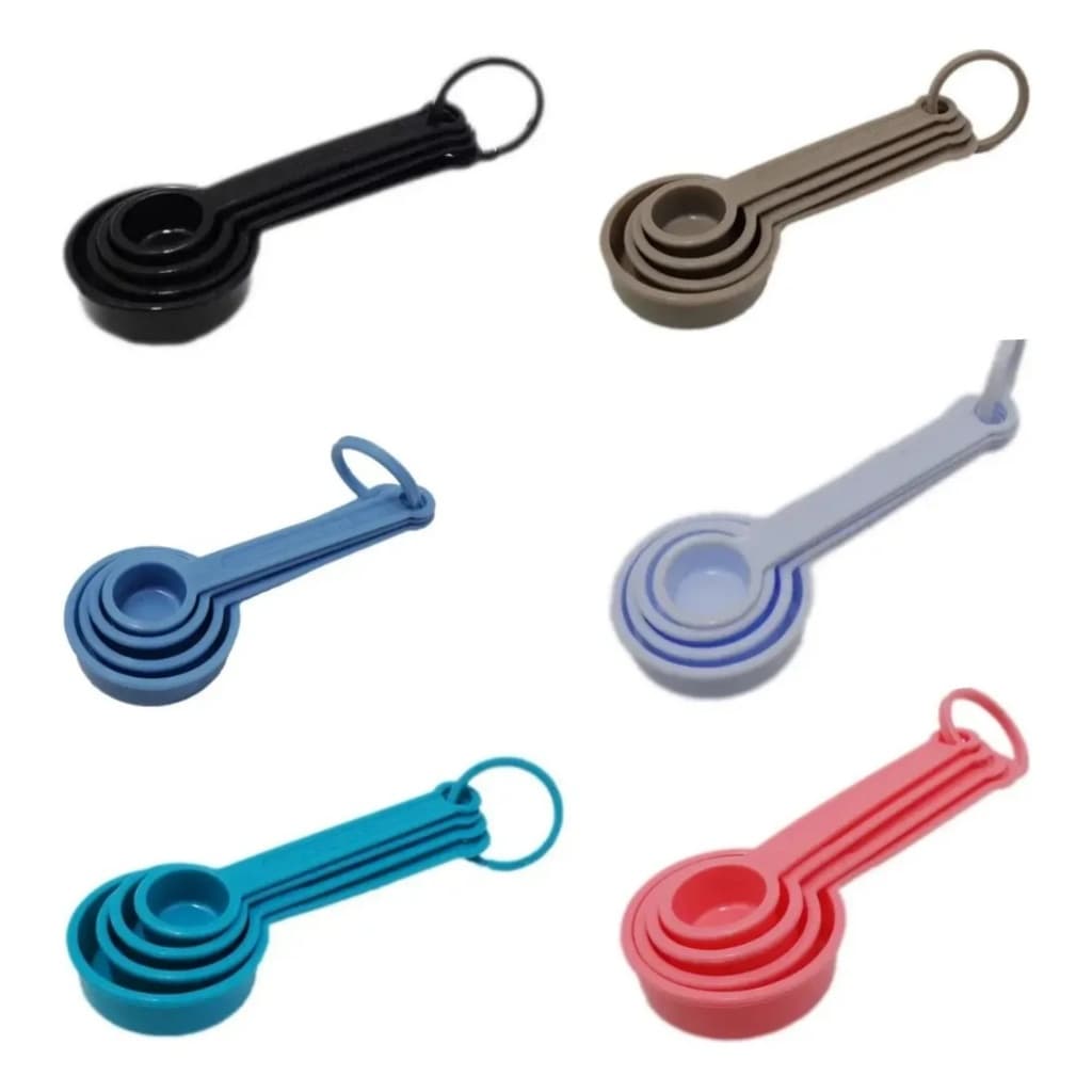 Kit 4  Mini Medidores Colher De Plástico (2,5/5,0/7,5/15ml) Para Cozinha Culinária Delta