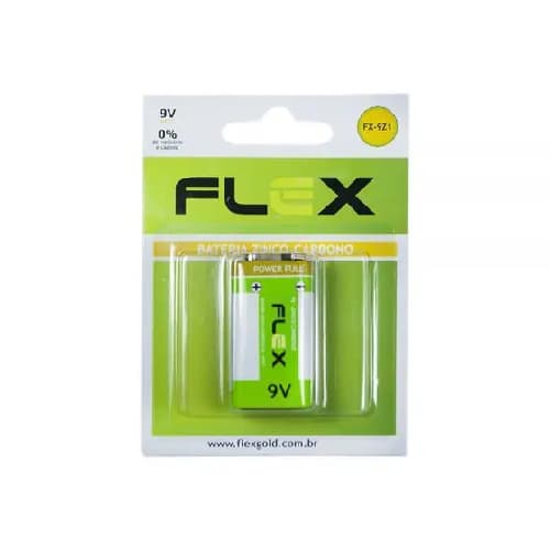 Bateria Zinco Carbono 9V Flex