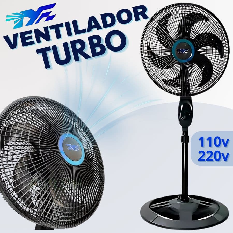 Ventilador Chão TYF 6 Pás de Plástico Tamanho Ajustável 110v 220v