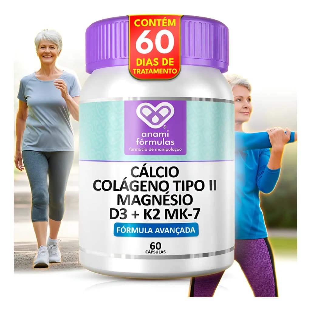 Cálcio + Colágeno Tipo 2 + Magnésio + D3/k2 Flex 60 Cápsulas