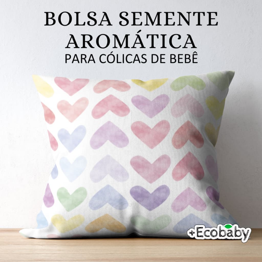 Bolsa Térmica de Sementes para Cólica de Bebê | Almofada Natural com Ervas Calmante