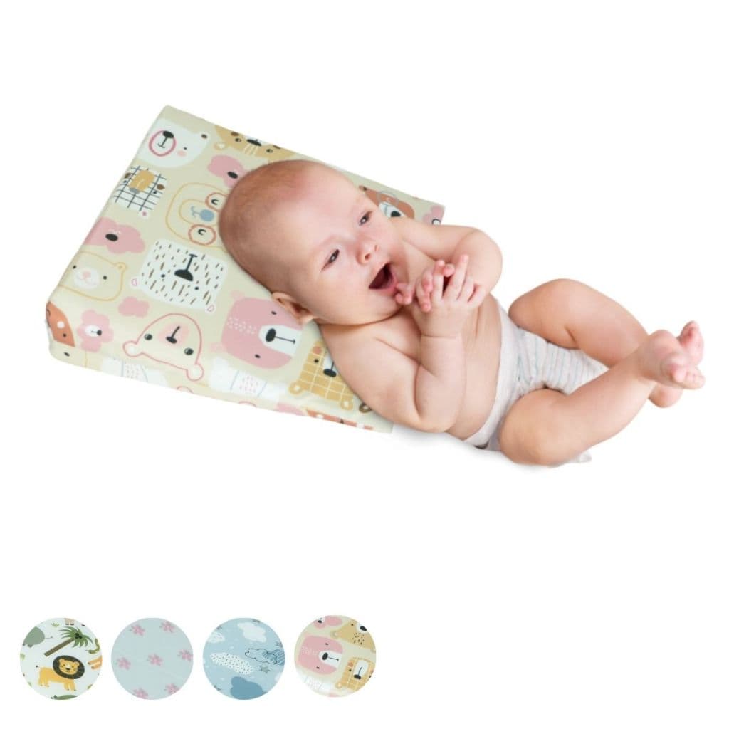 Travesseiro Anti Refluxo Para Carrinho Moises Antialérgico com Capa Lavável (Capa + Enchimento)