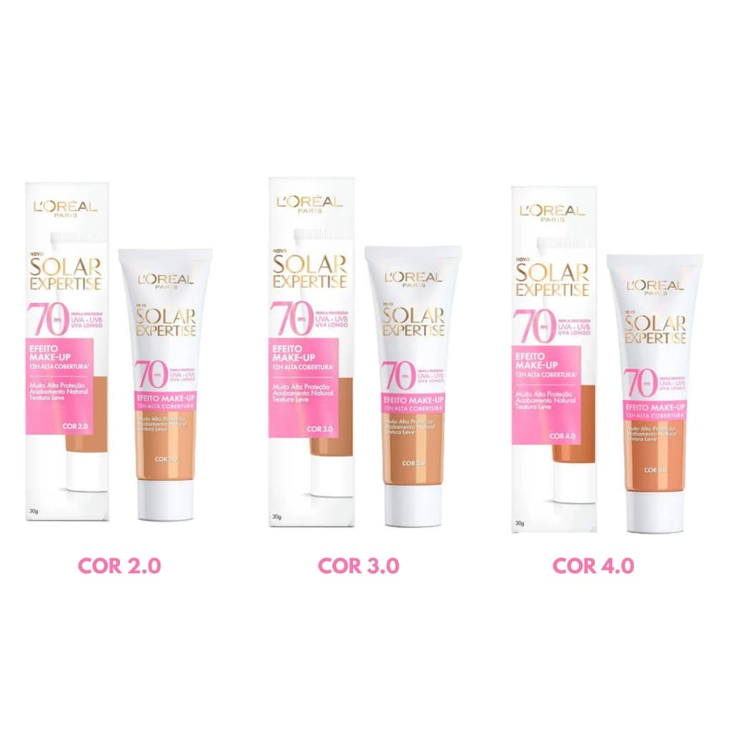 PROTETOR SOLAR EXPERTISE EFEITO MAKE-UP FPS70 LORÉAL PARIS 30G