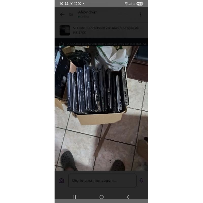 VD lote 10  Notebook reposição peças marca variadas no estado