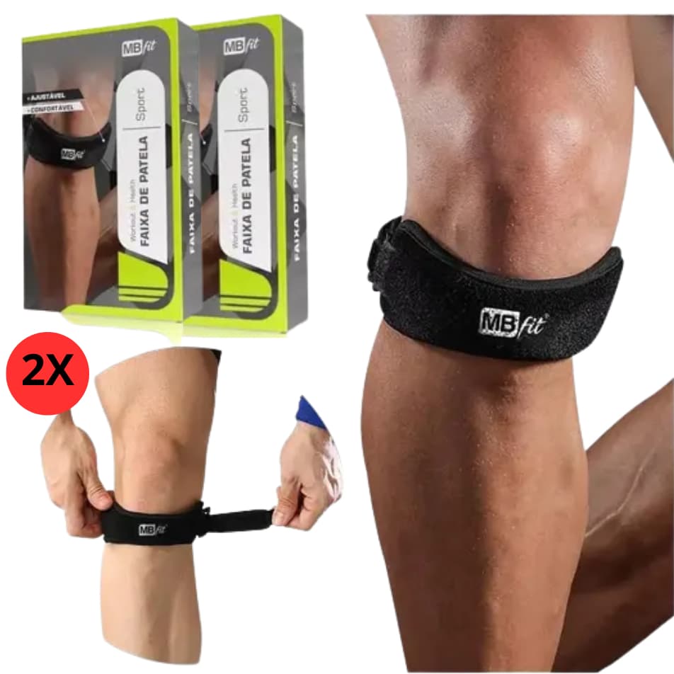 Par De Faixa Tira Sub Patelar Joelheira Esporte Ajustável