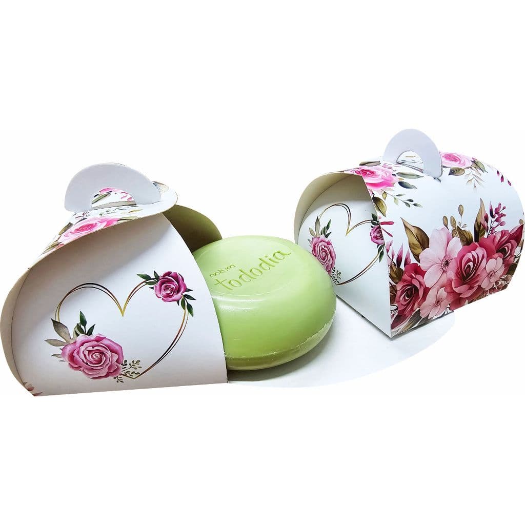 Embalagem Caixa Lembrancinhas Doces Finos Sabonetes - Floral Rosa