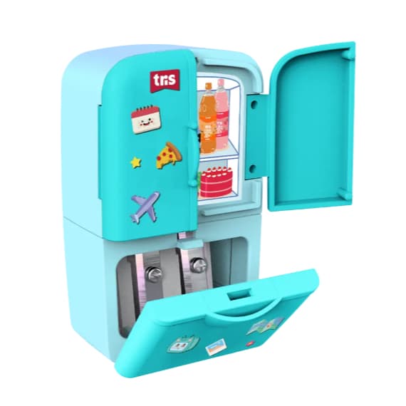 Apontador Duplo com Depósito + Borracha Frost - Cores Sortidas TRIS