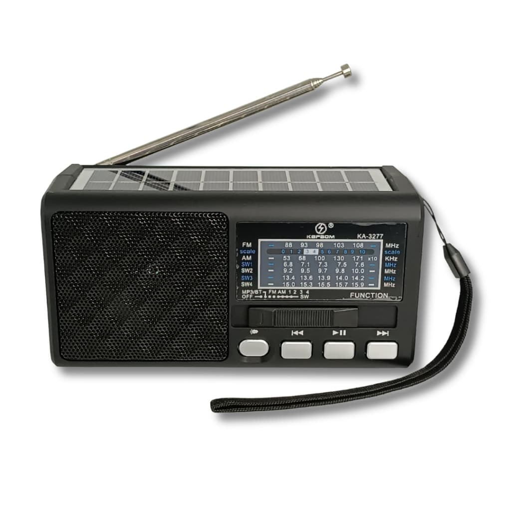 Rádio Portátil Bluetooth Painel Solar Rádio com lanterna FM AM SW USB TF