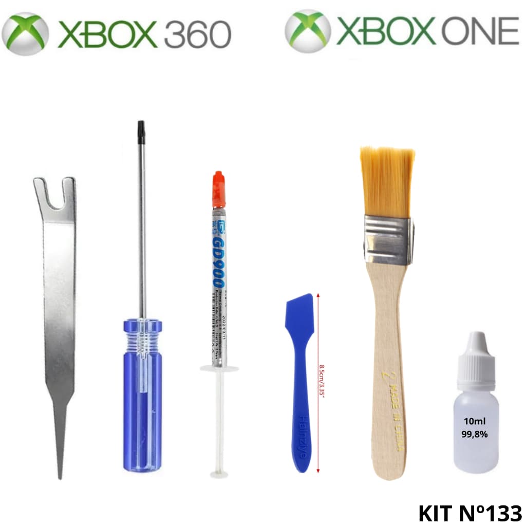 Kit Pasta gd900 1g + Espátula + Clamp P/ Retirar Dissipador do Xbox + Pincel + 10ml + Chave Torx T8