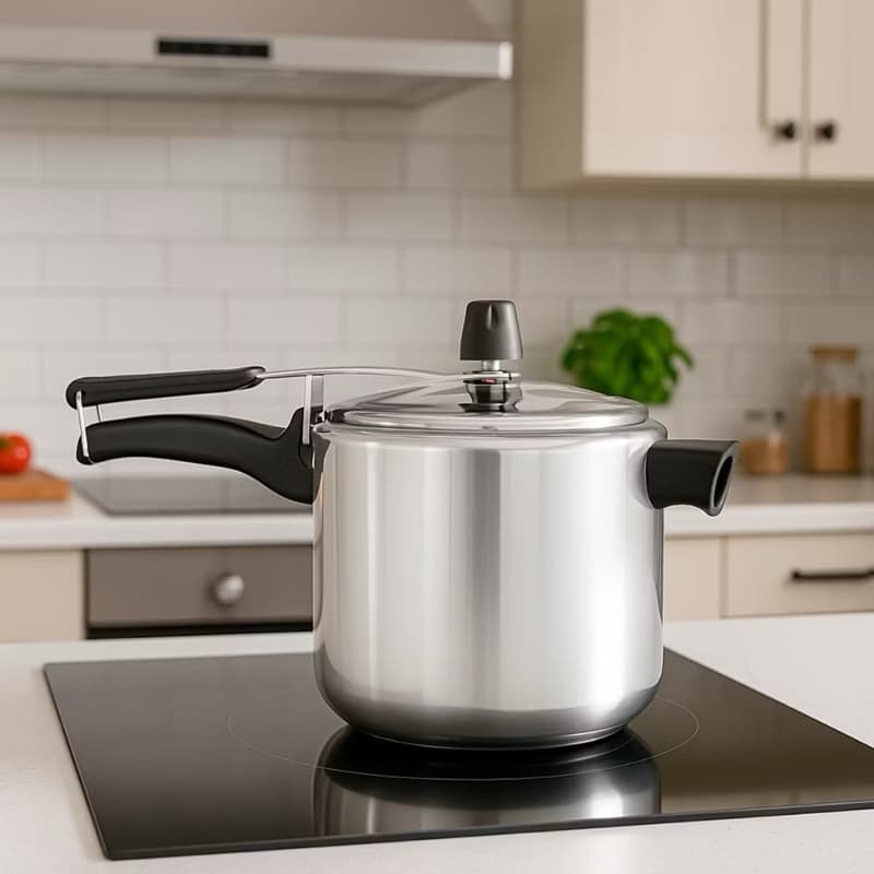 Panela de Pressão 4,5 Litros Polida Selo INMETRO Fechamento Seguro Durável Alta Qualidade e Prática