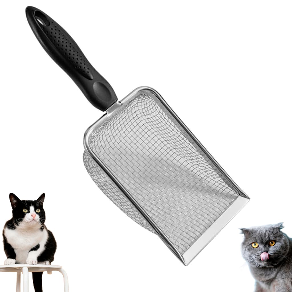 Pazinha Coletora de Fezes Aço Inox para Gatos | Pá Higiênica De Areia Para Gatos,Peneira de Areia