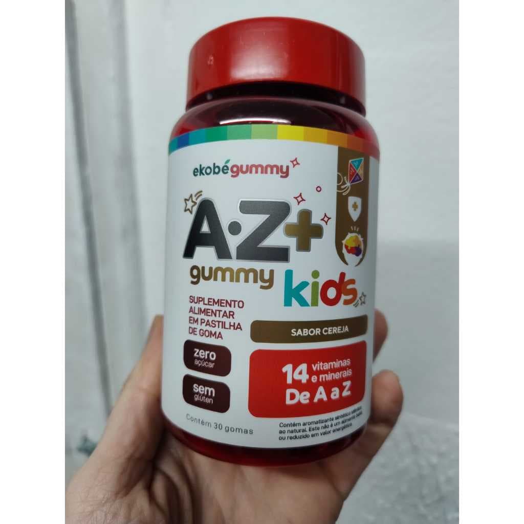 A A Z Kids-Ekobé Gummy-30Gomas Sabor Cereja- Vitamina para crianças- NOVA EMBALAGEM