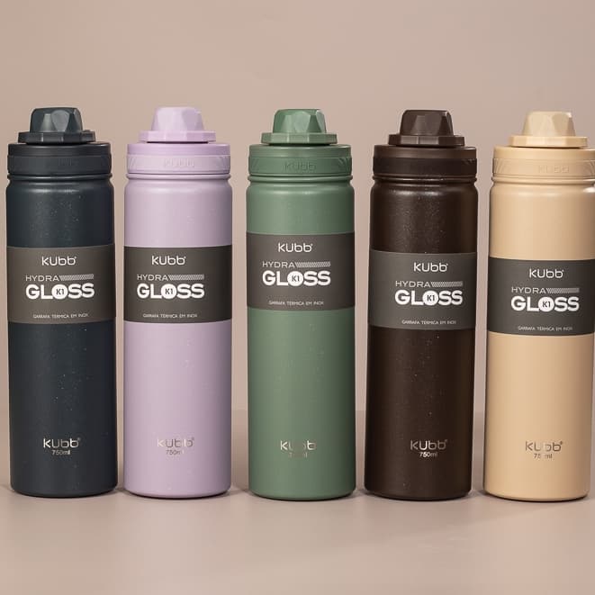 Garrafa Térmica Inox Hydra 420ml 750ml 1050ml com Alça Ergonômica Mantém Bebidas Frias e Quentes