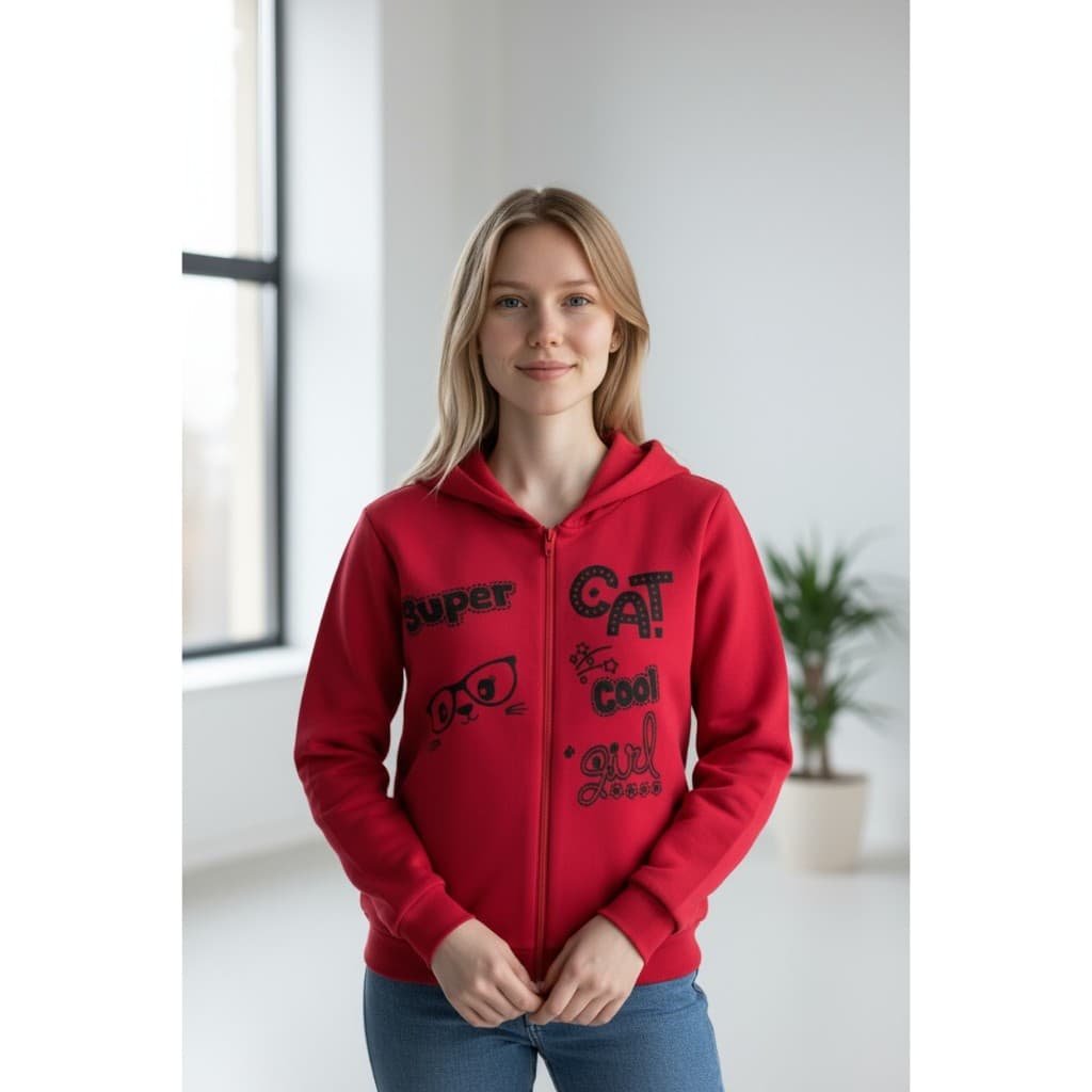 Casaco Menina Moletom Jaqueta Capuz E Zíper Roupa Frio