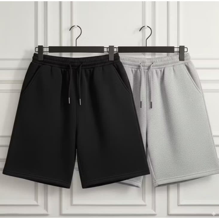 KIT 2 Bermuda de Moletom Com Amarraçã o Elástico Shorts Academia Treino Verão Bolsos Fundos do tamanho P ao GG